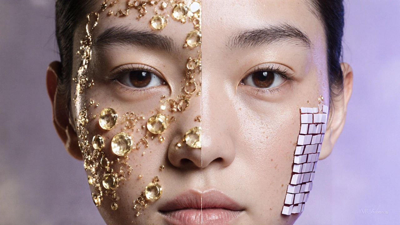 Rozdělená tvář: olejnatá T-zóna s póry a suché tváře s ochrannou bariérou.