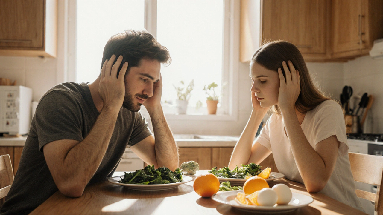 Zdravá strava s špenátem, vejci a pomeranči podporuje růst vlasů.